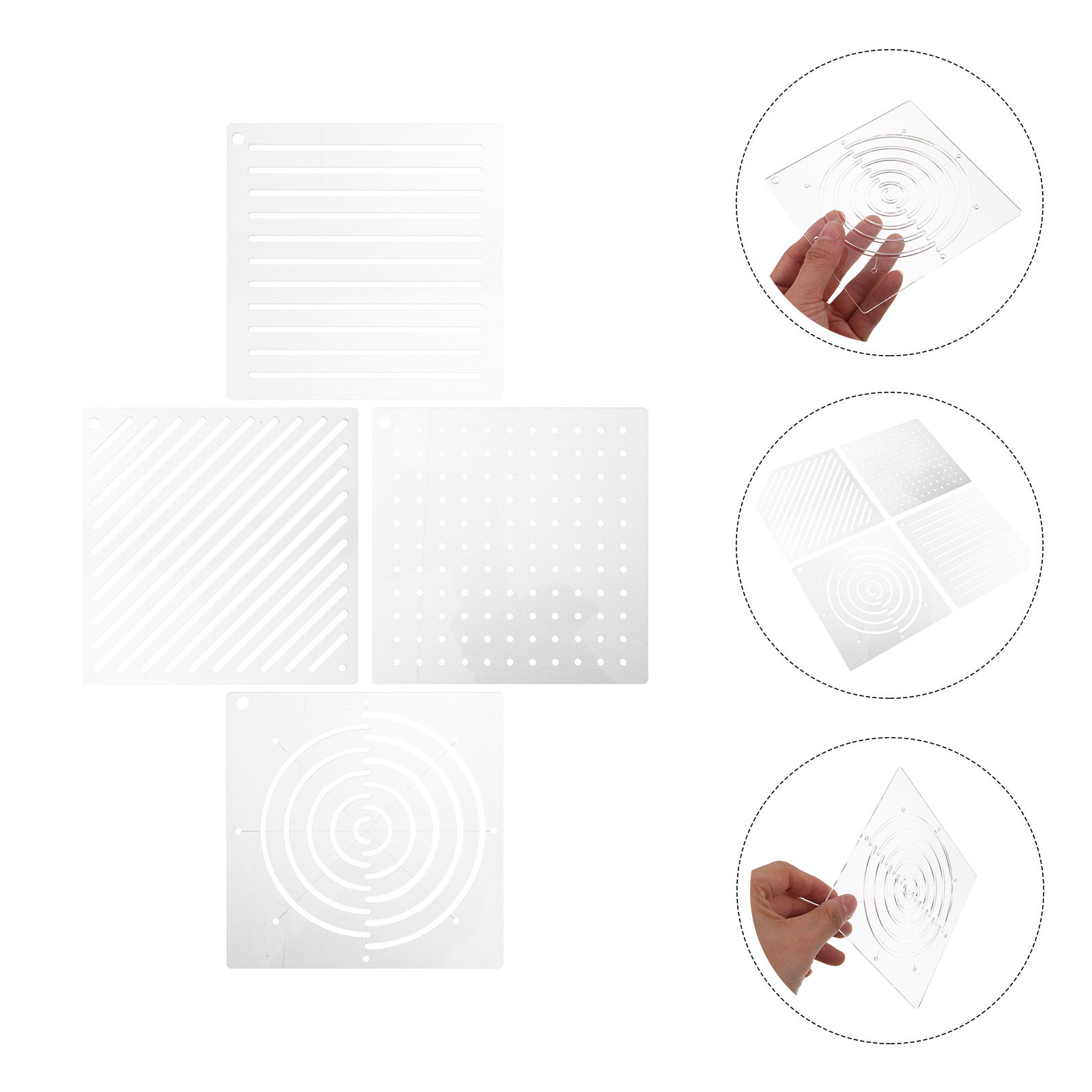 Ruler Set Transparent - 4Pcs Acrylic Quilting Template Ruler Set