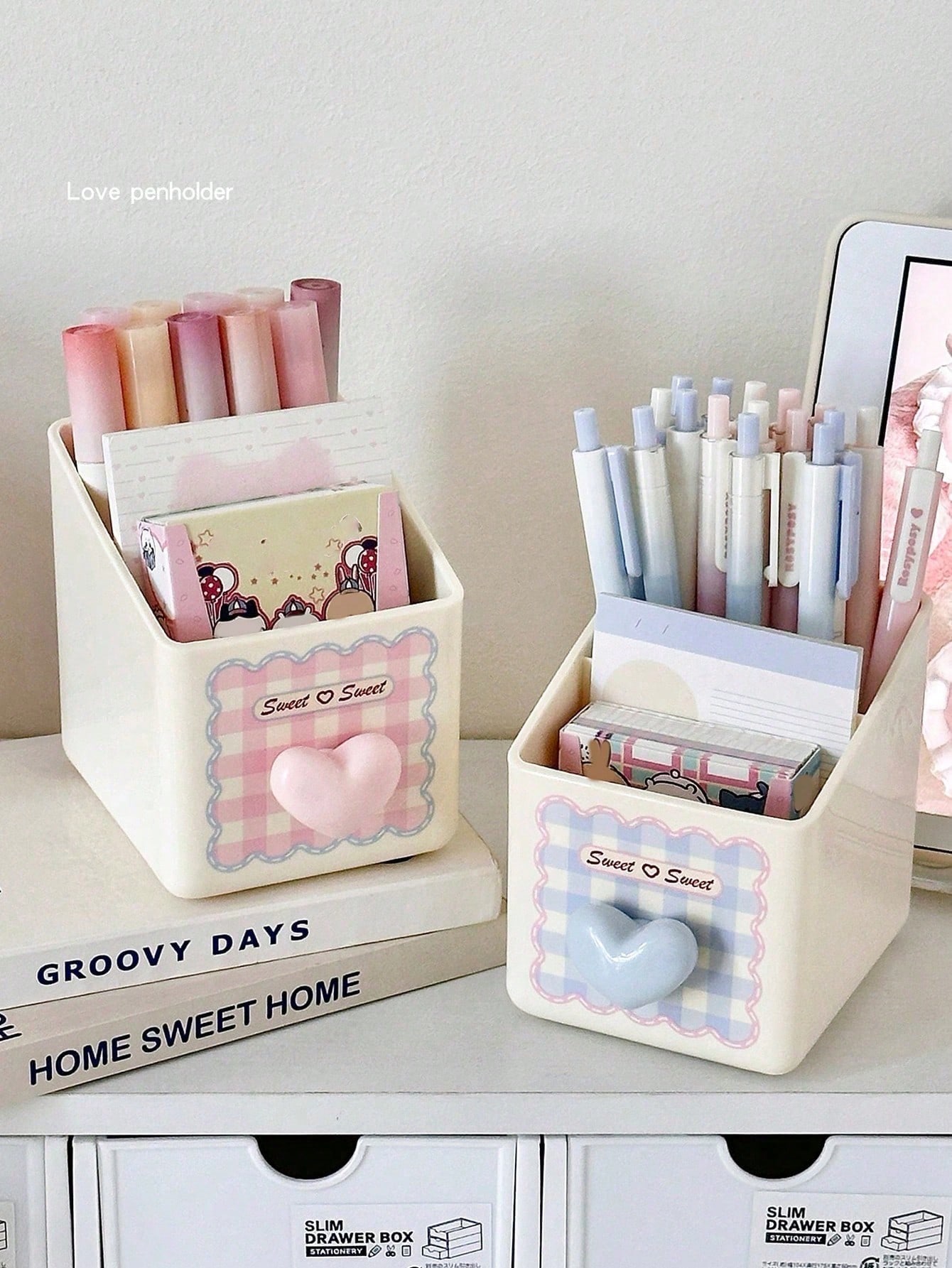 Stationery Office Supply Store - 1pc Desktop Stationery Storage Box, Dual-Layer