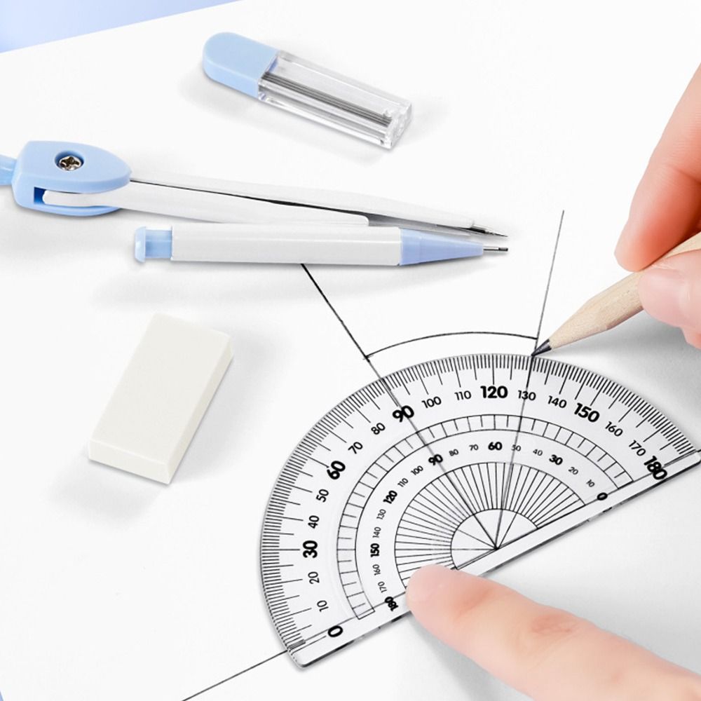 8PCS/Set Plastic Ruler Compass - Ruler Set Transparent avaliação e preço
