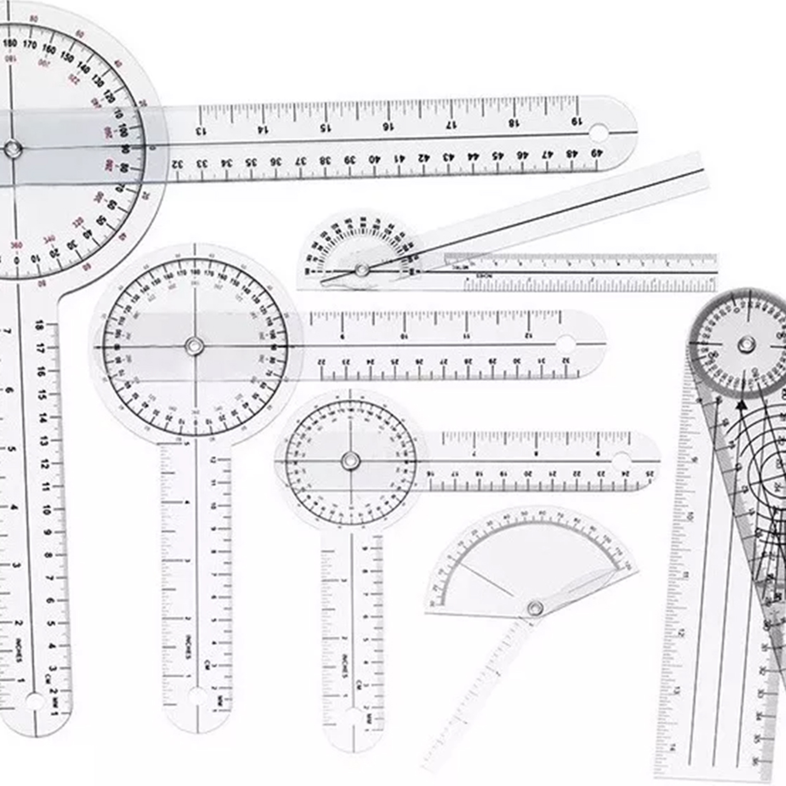 Angle Ruler  Goniometer Set PV - Ruler Set Transparent avaliação e preço
