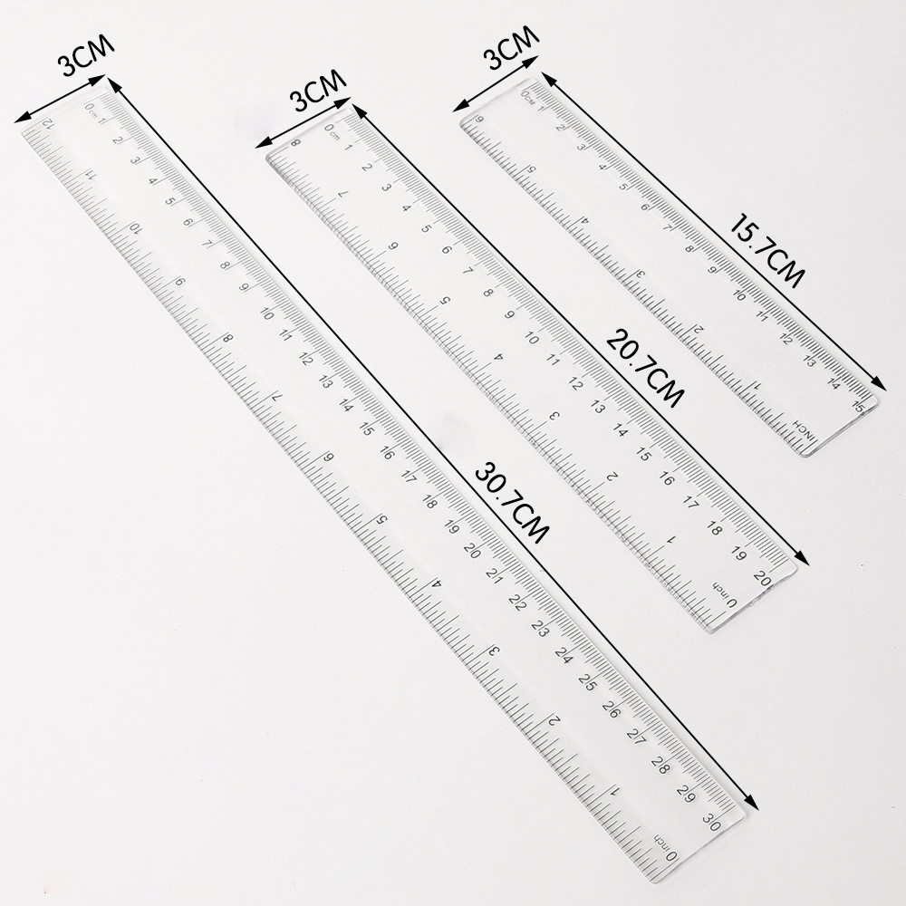 6/8/12 inch Straight Ruler 1PC - Ruler Set Transparent avaliação e preço