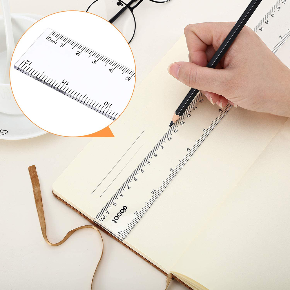 6/8/12 inch Straight Ruler 1PC - Ruler Set Transparent avaliação e preço