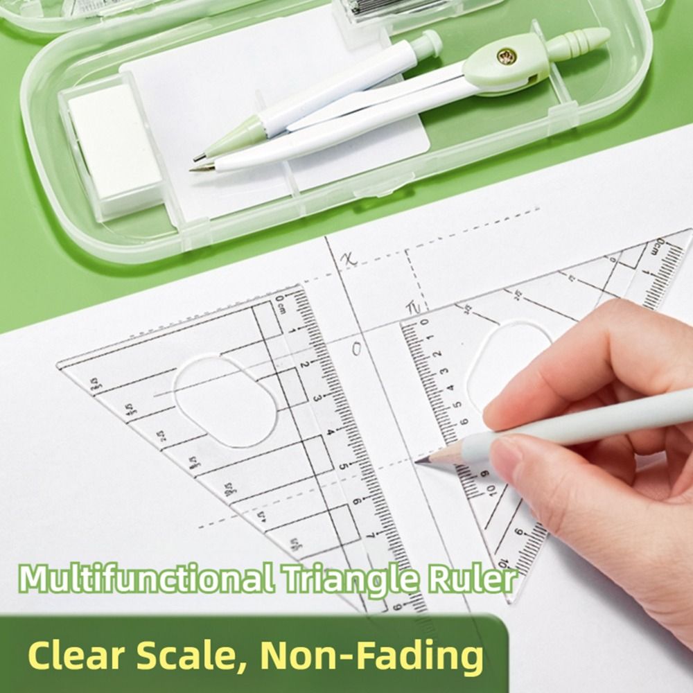 8PCS/Set Plastic Ruler Compass - Ruler Set Transparent avaliação e preço
