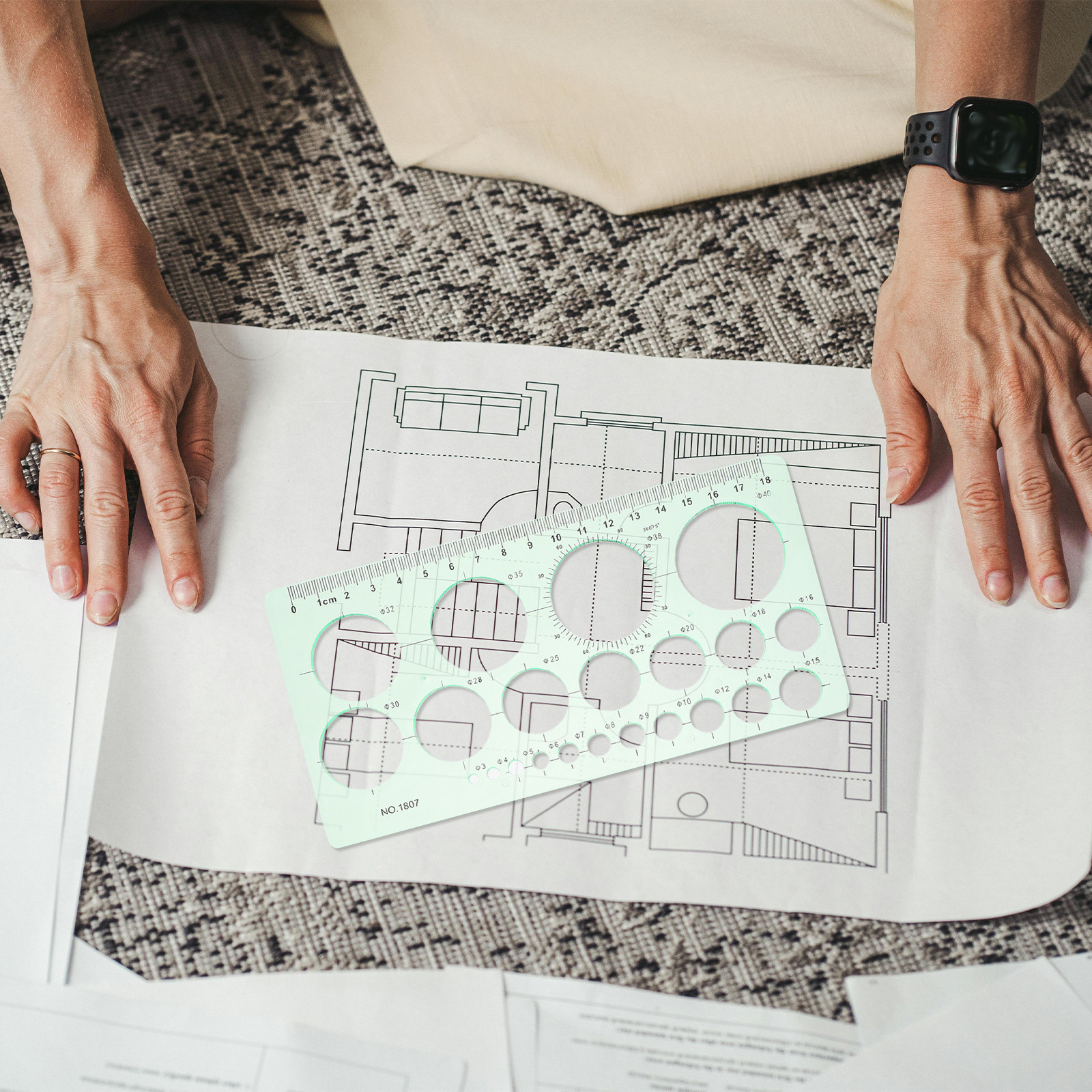 2Pcs Transparent Drawing Templ - Ruler Set Transparent avaliação e preço