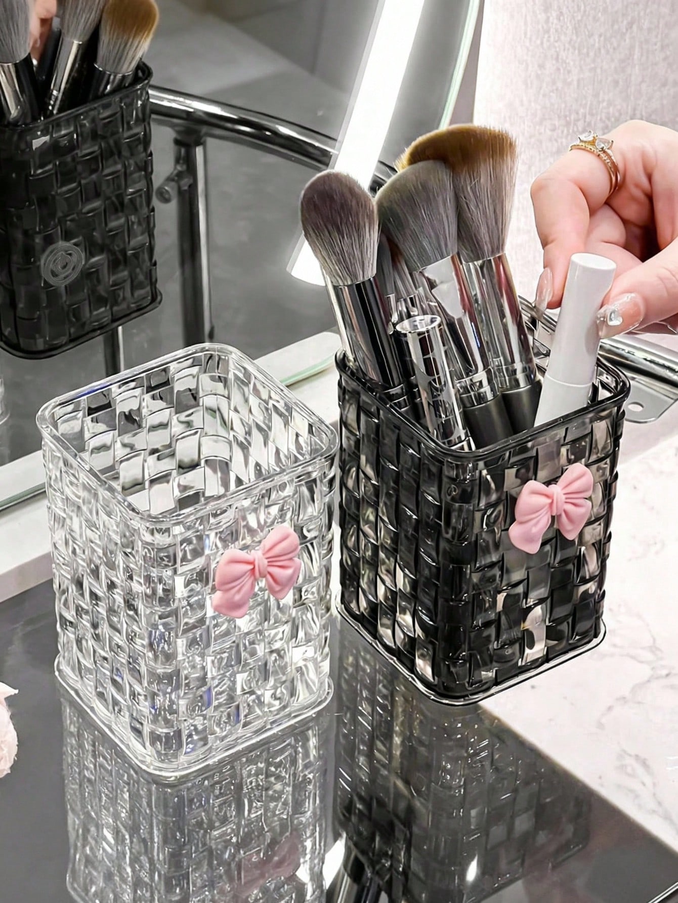 1pc Woven Texture Makeup Brush - Office Stationery And Supply avaliação e preço