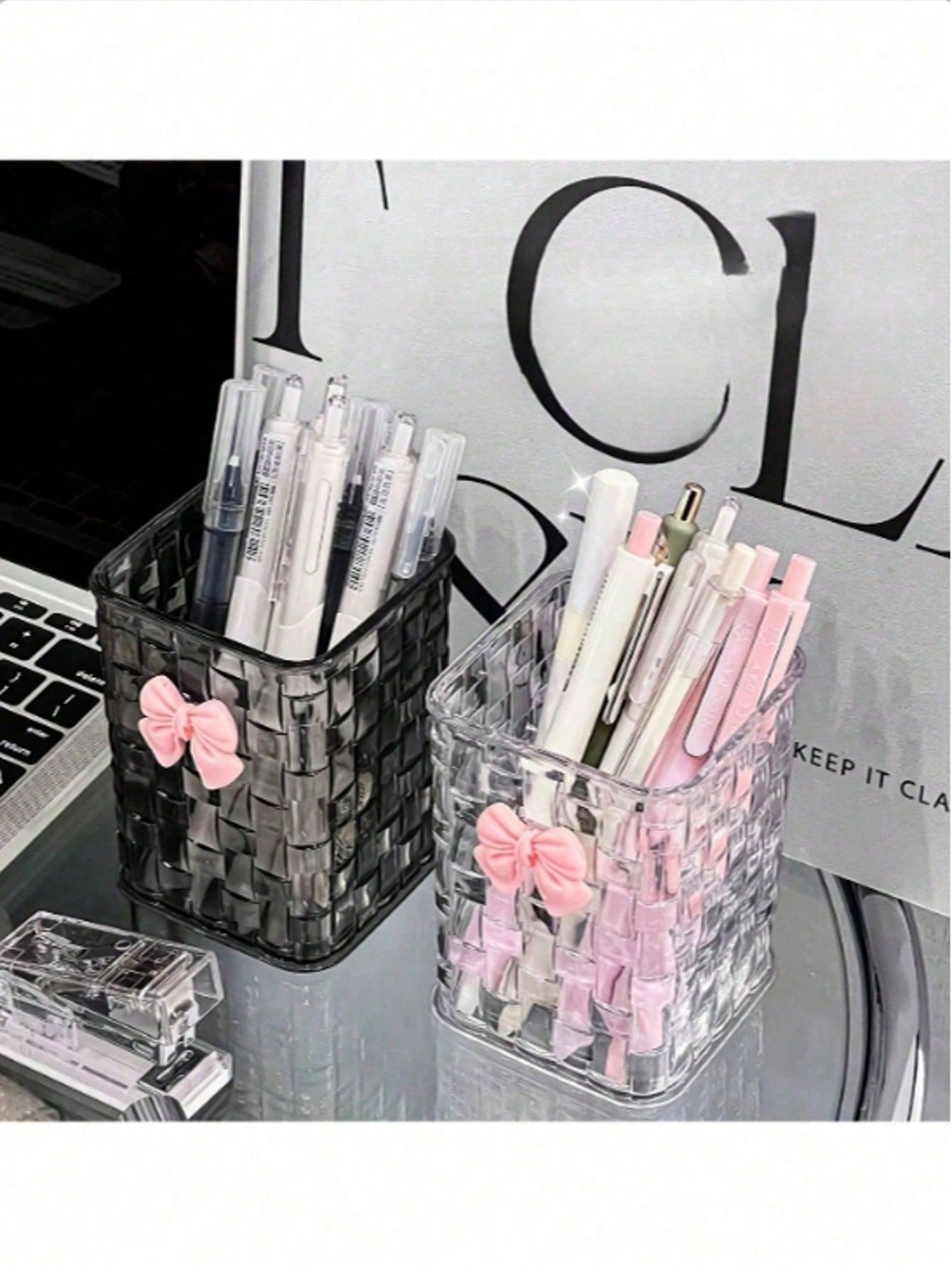 1pc Woven Texture Makeup Brush - Office Stationery And Supply avaliação e preço