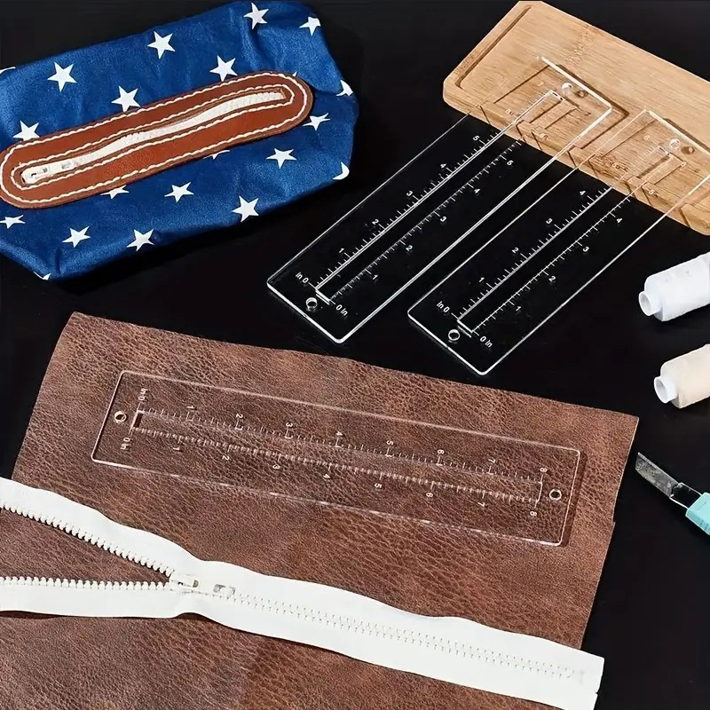 3pcs Acrylic Zipper Template S - Ruler Set Transparent avaliação e preço