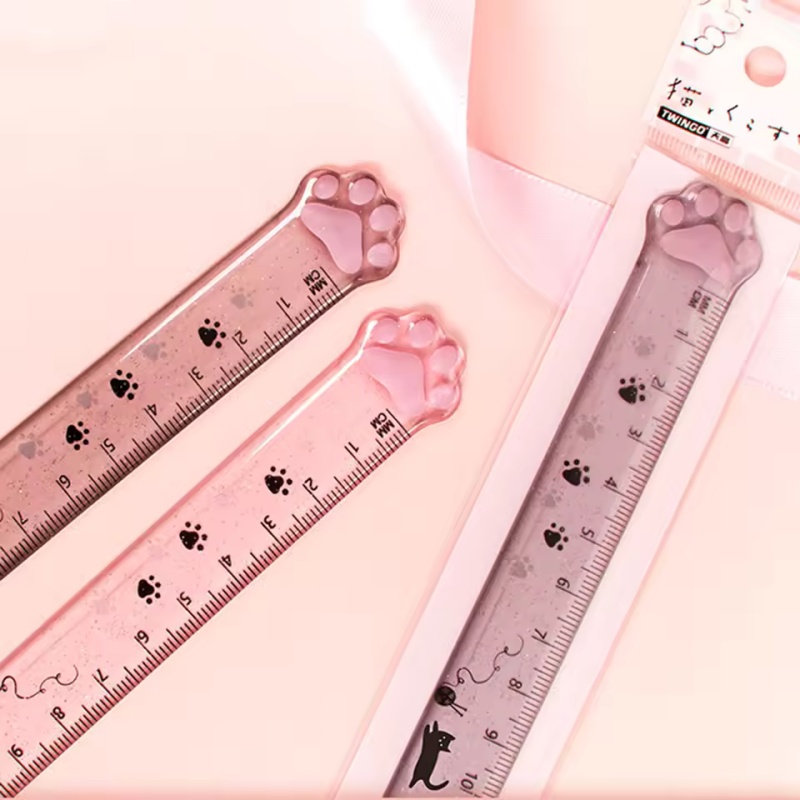 1Pcs Cat Paw Design Ruler Meas - Ruler Set Transparent avaliação e preço