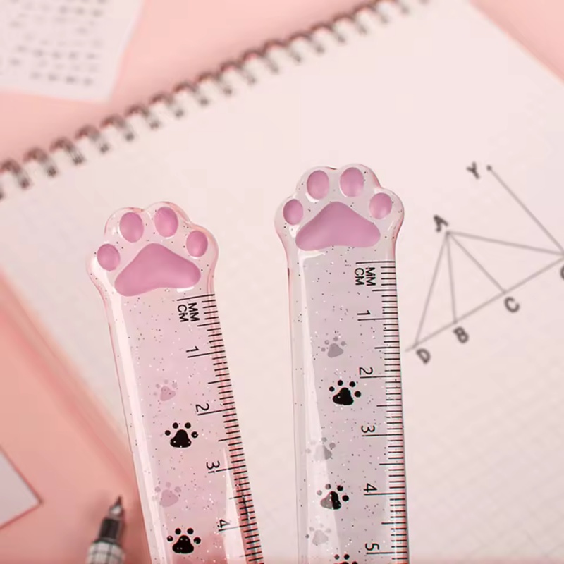 1Pcs Cat Paw Design Ruler Meas - Ruler Set Transparent avaliação e preço