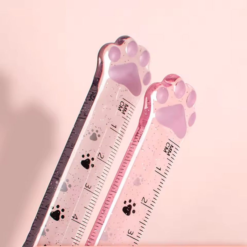 1Pcs Cat Paw Design Ruler Meas - Ruler Set Transparent avaliação e preço