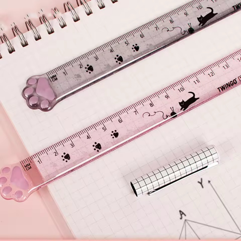 1Pcs Cat Paw Design Ruler Meas - Ruler Set Transparent avaliação e preço
