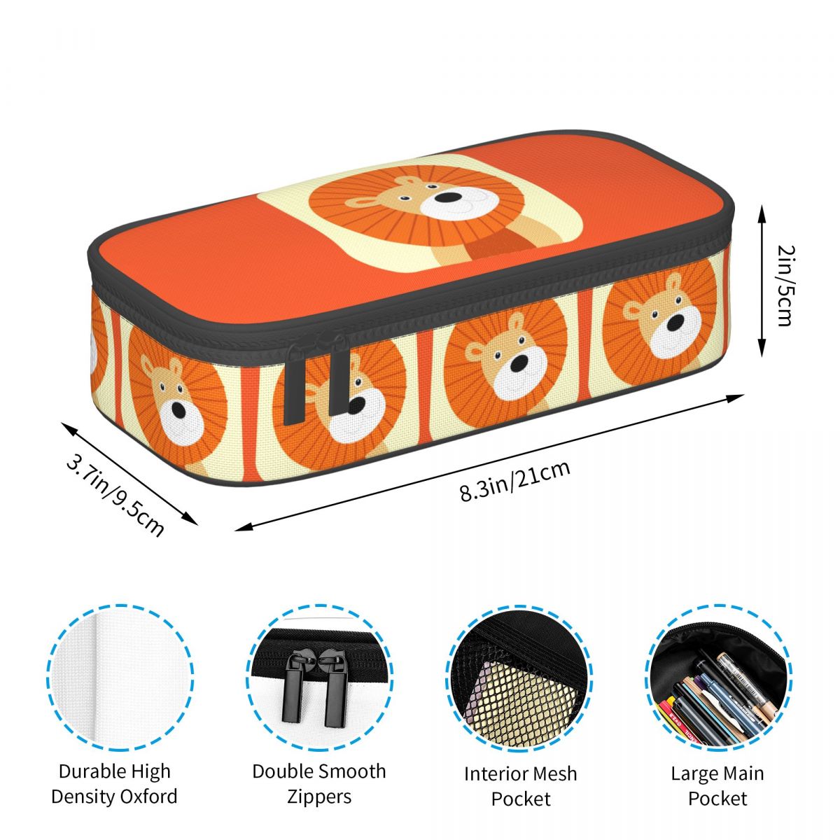 Cute Lion Cartoon Pencil Case  - Lion Stationery & Office Supply(Kunshan)Co.Ltd avaliação e preço