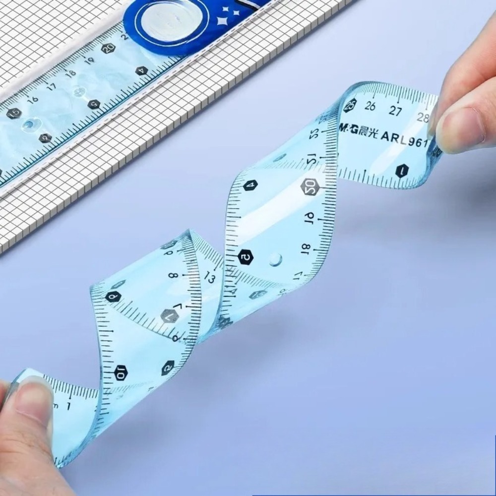 1/3pcs Transparent Soft Ruler, - Ruler Set Transparent avaliação e preço