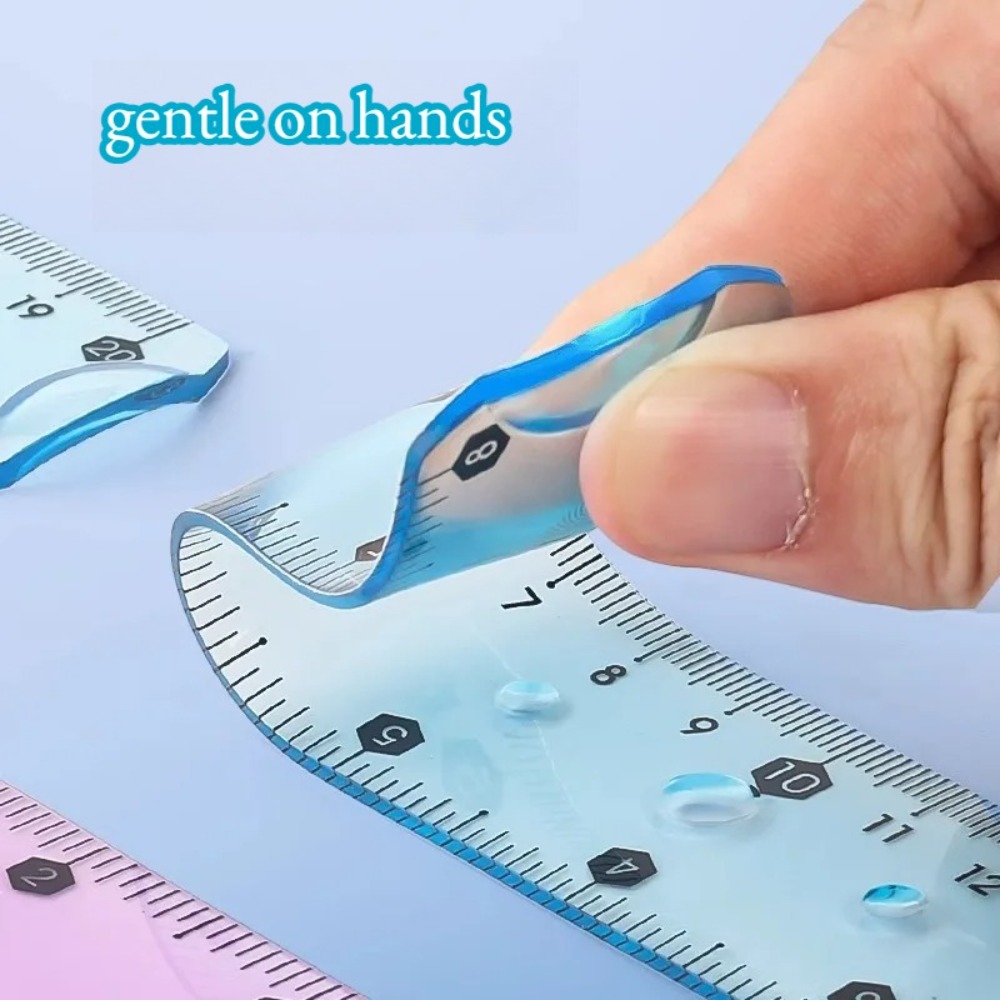 1/3pcs Transparent Soft Ruler, - Ruler Set Transparent avaliação e preço