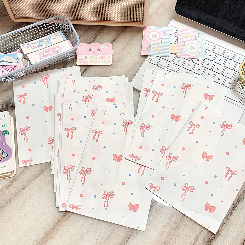 50pcs Pink Bowknot Heart Paper - Cardstock Paper Pack avaliação e preço