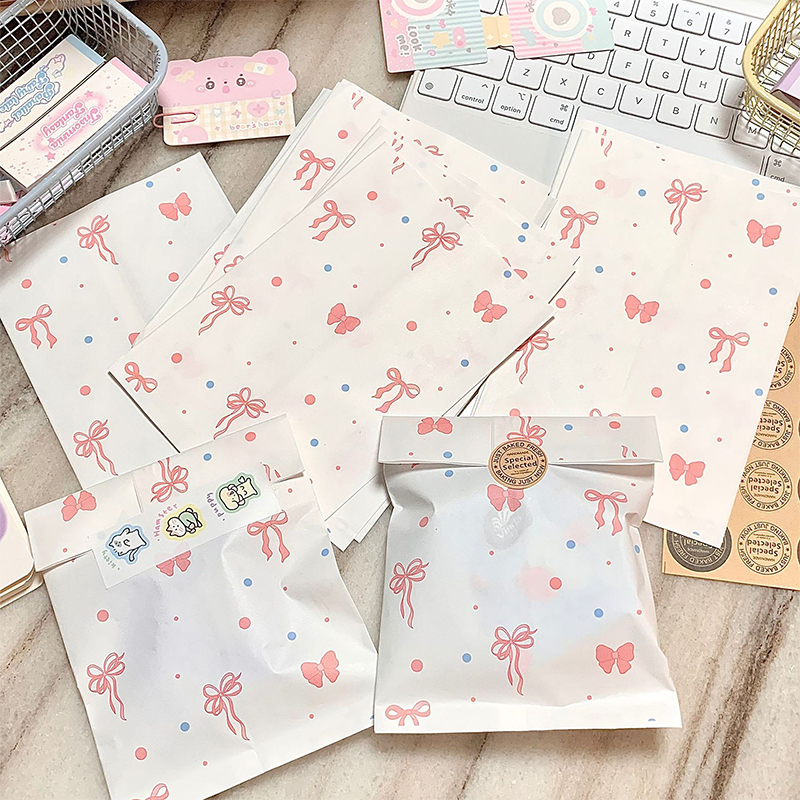 50pcs Pink Bowknot Heart Paper - Cardstock Paper Pack avaliação e preço
