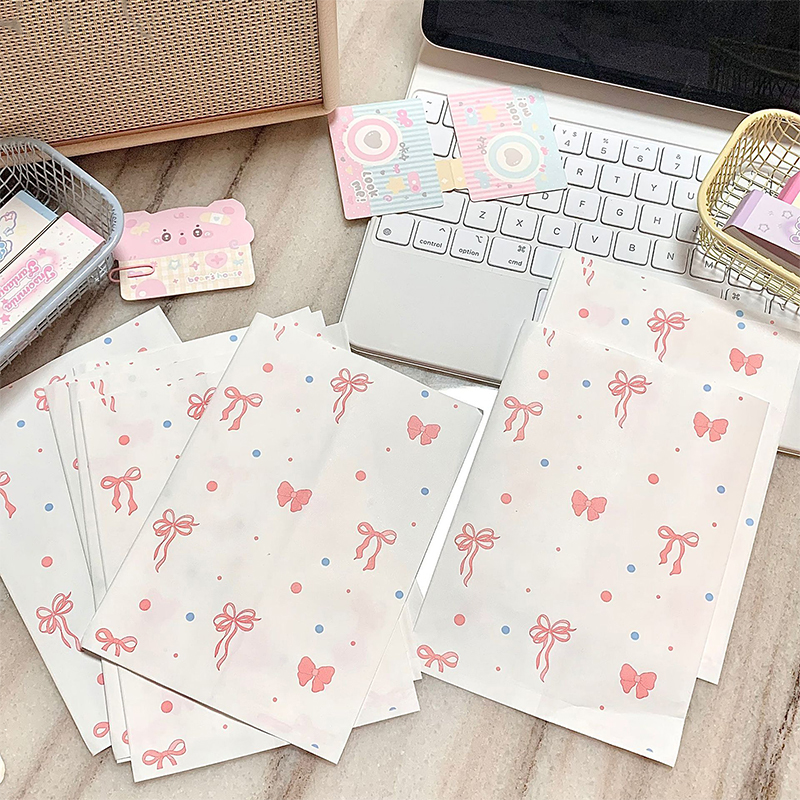 50pcs Pink Bowknot Heart Paper - Cardstock Paper Pack avaliação e preço