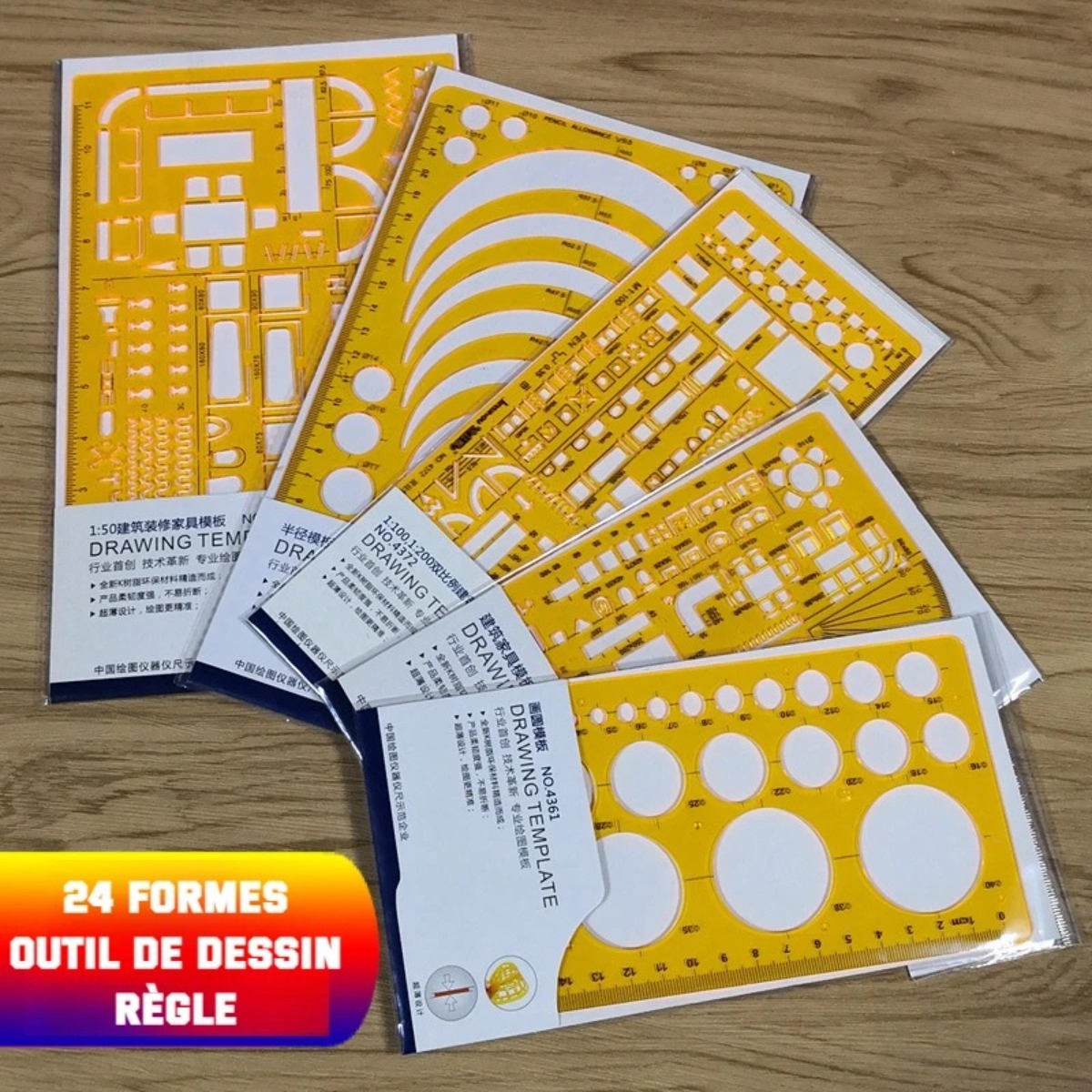 Geometric Drawing Template Set - Ruler Set Transparent avaliação e preço