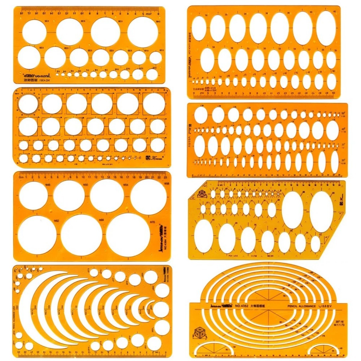 Geometric Drawing Template Set - Ruler Set Transparent avaliação e preço