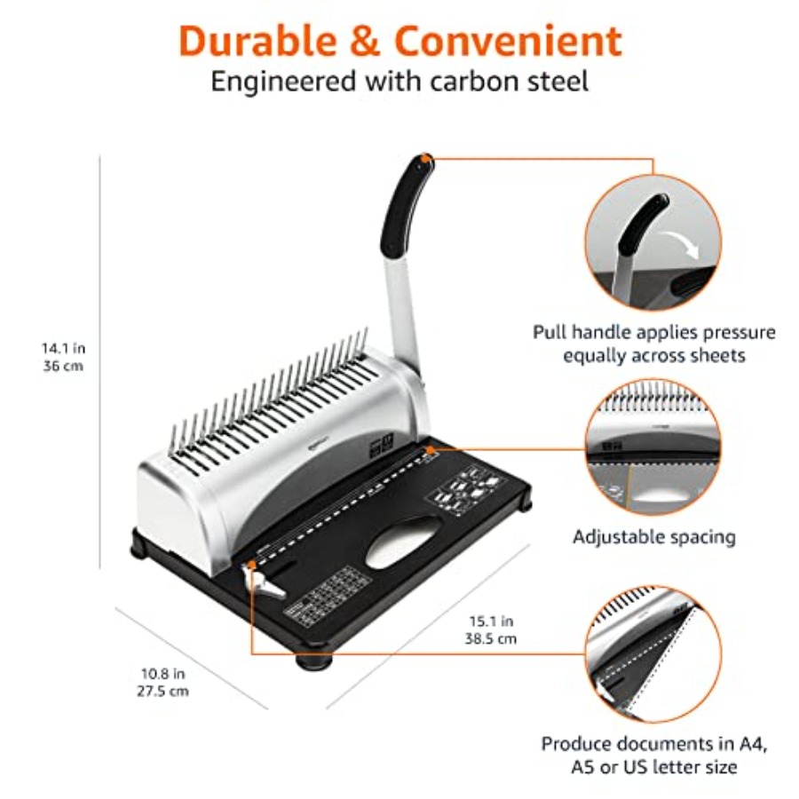 Basics Comb Binding Machine fo - Binding Comb Plastic avaliação e preço