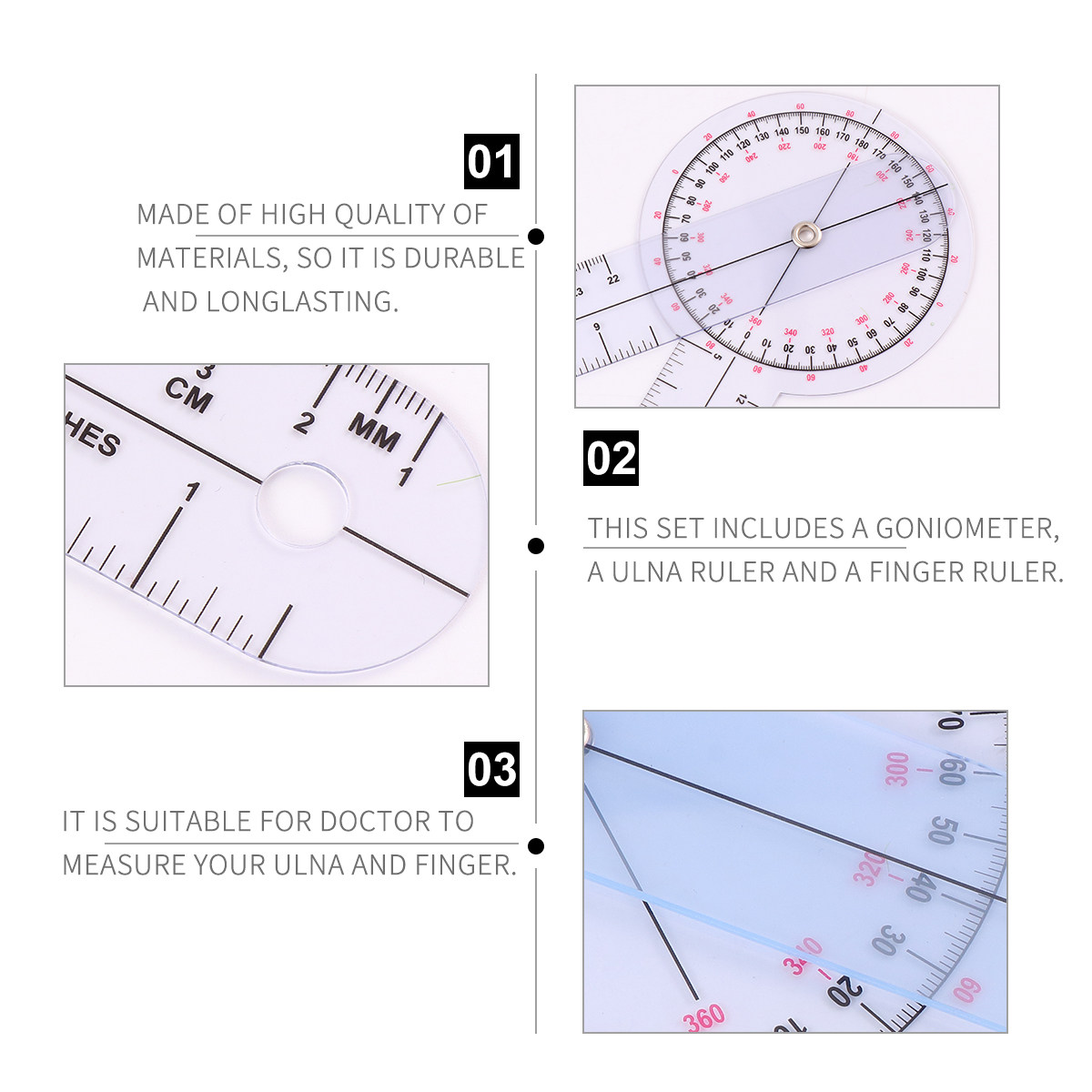 1Set Ruler Set Transparent Pla - Ruler Set Transparent avaliação e preço