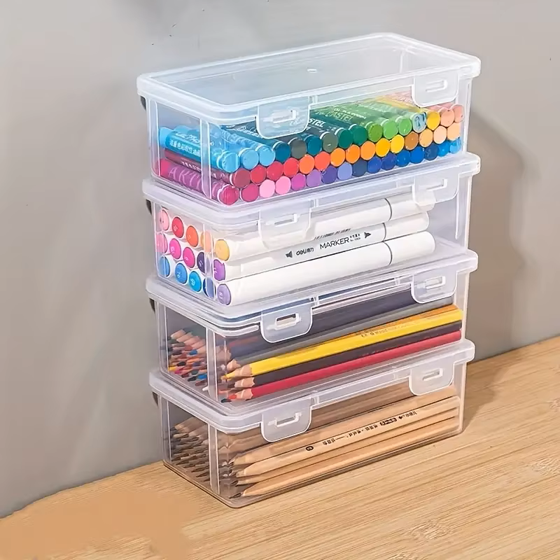 4 large transparent PP storage - Stationery Office Supply Store avaliação e preço