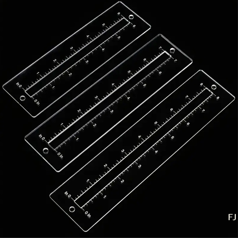 [YU]3pcs Acrylic Zipper Templa - Ruler Set Transparent avaliação e preço