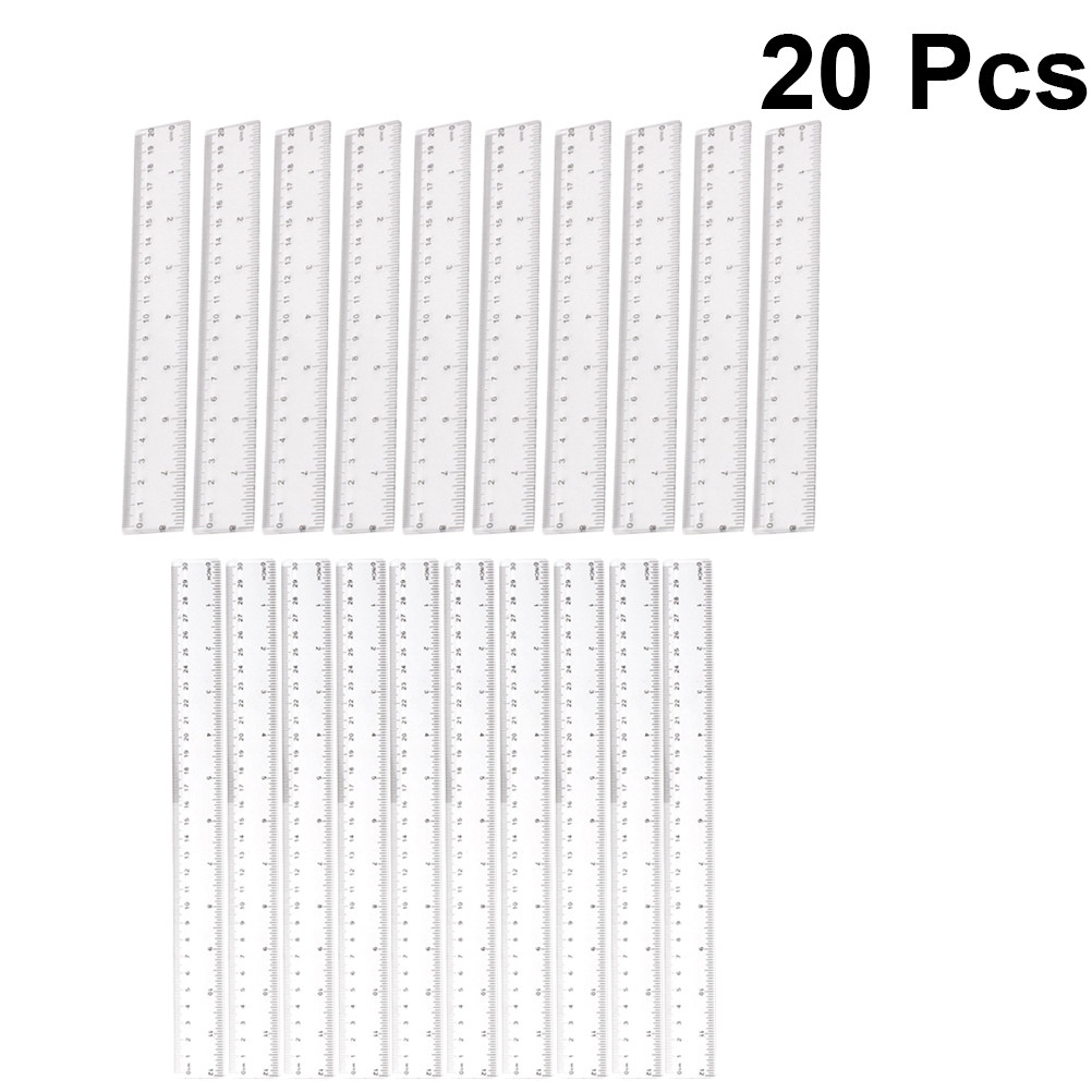 20Pcs Premium Plastic Ruler Se - Ruler Set Transparent avaliação e preço