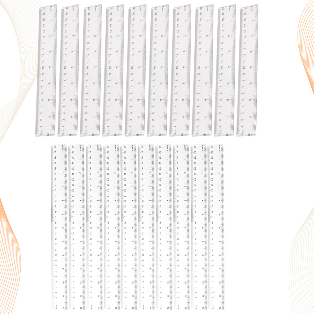 20Pcs Premium Plastic Ruler Se - Ruler Set Transparent avaliação e preço