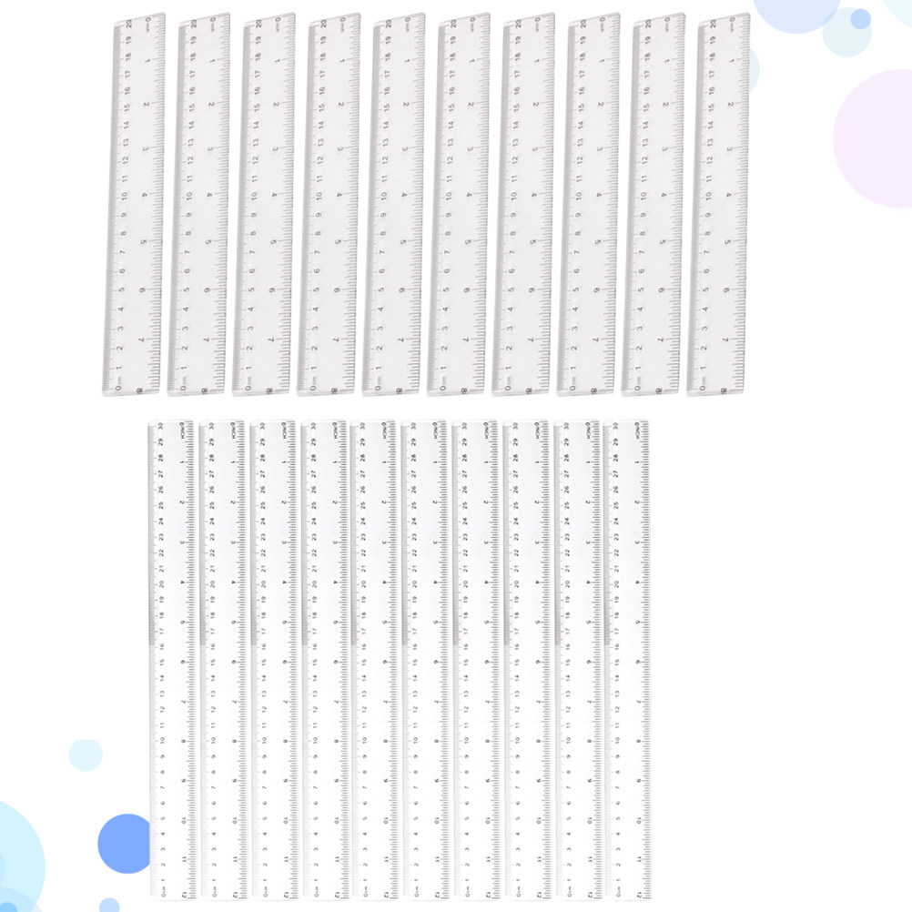 20Pcs Premium Plastic Ruler Se - Ruler Set Transparent avaliação e preço