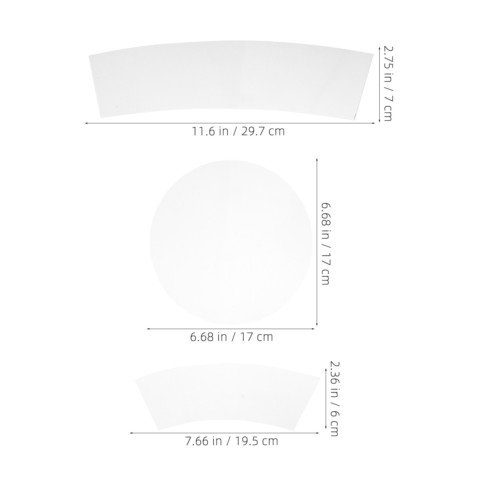 3Pcs Transparent Acrylic Bucke - Ruler Set Transparent avaliação e preço