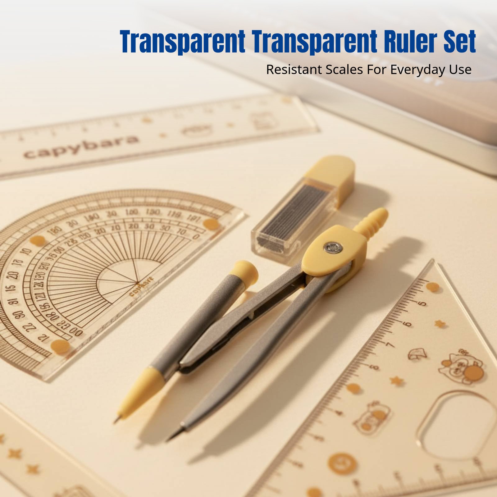 Ruler Set for Students, Cartoo - Ruler Set Transparent avaliação e preço