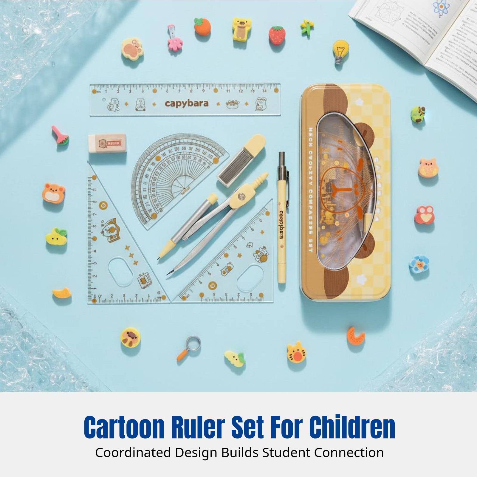Ruler Set for Students, Cartoo - Ruler Set Transparent avaliação e preço